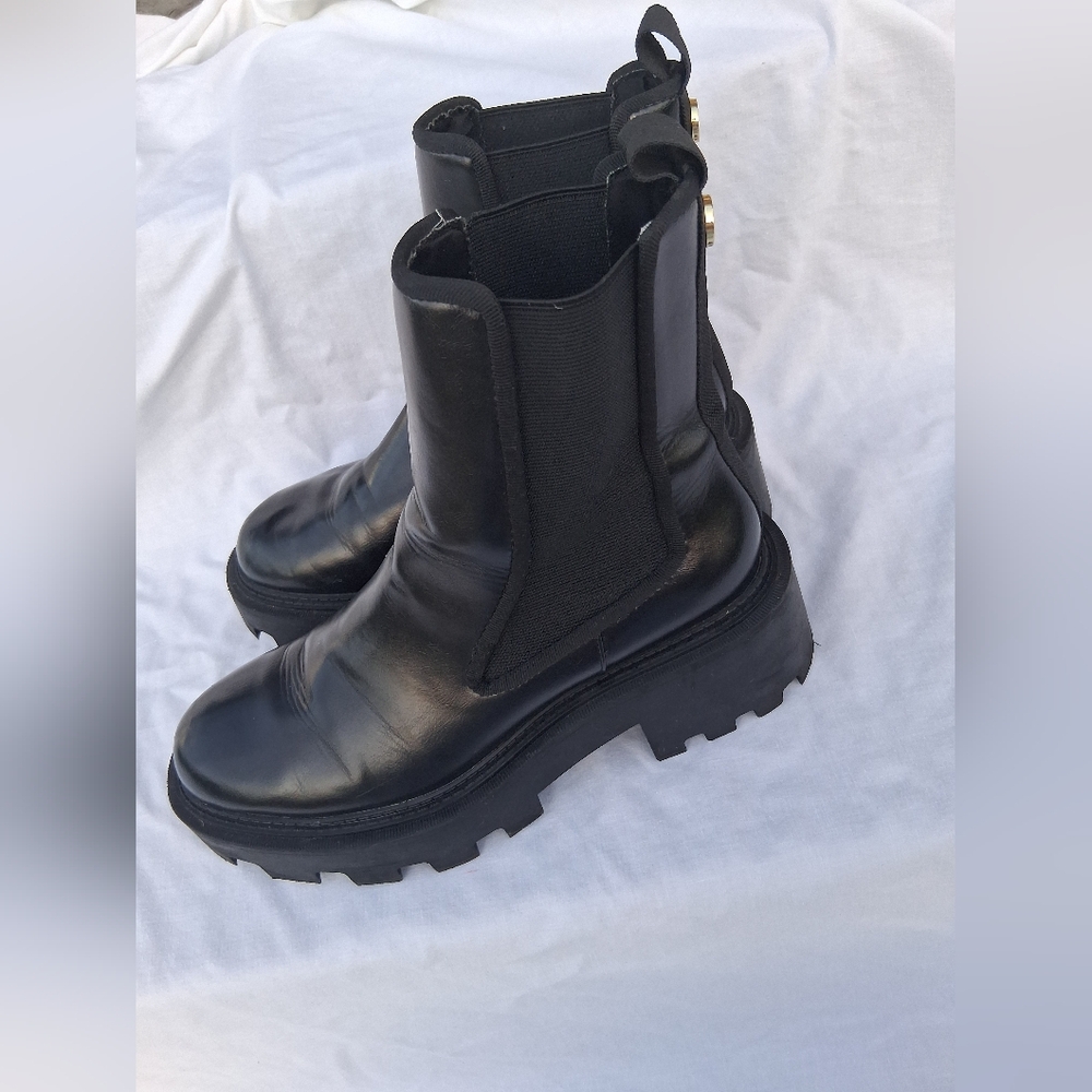 Zara Black Chunky Ankle Boots
